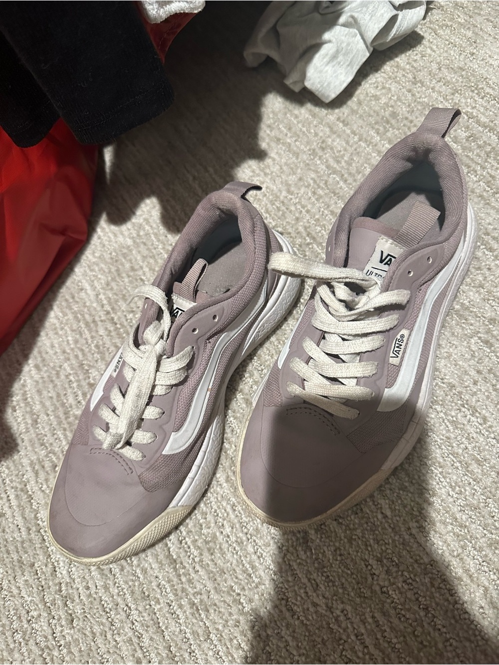 Vans Lavender Low-Top Sneakers with White Stripe